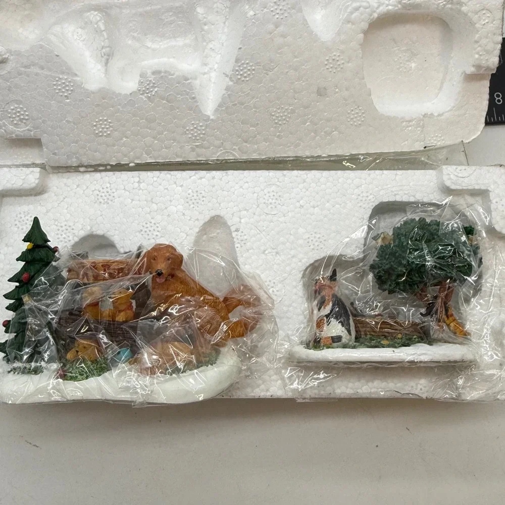 Department 56 Village Accessories Dog Puppies Cat Kittens Set of 2 north pole